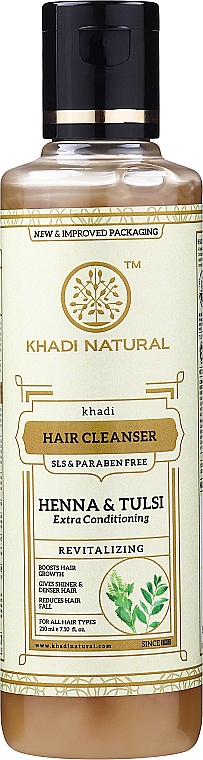 Natürliches Shampoo ohne SLS und Parabene - Khadi Natural Henna Tulsi Hair Cleanser — Bild N1