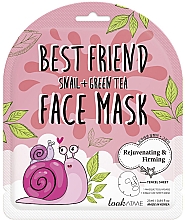 Düfte, Parfümerie und Kosmetik Tuchmaske für das Gesicht mit Schneckenschleim und grünem Tee - Look At Me Best Friend Snail + Green Tea Face Mask