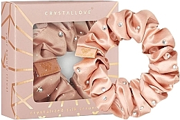 Haargummi aus Seide mit Kristallen Roségold - Crystallove Silk Hair Elastic With Crystals Rose Gold — Bild N1