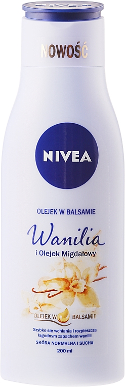 Pflegende Körperlotion mit Vanille & Mandelöl für normale bis trockene Haut - NIVEA Balm With Vanilla & Almond Oil — Bild N1