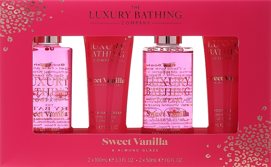 Set - Grace Cole The Luxury Bathing Company Sweet Vanilla & Almond Glaze (Körpercreme 50 ml + Handcreme 50 ml + Badesalze 100 ml + Duschgel 100 ml) — Bild N1