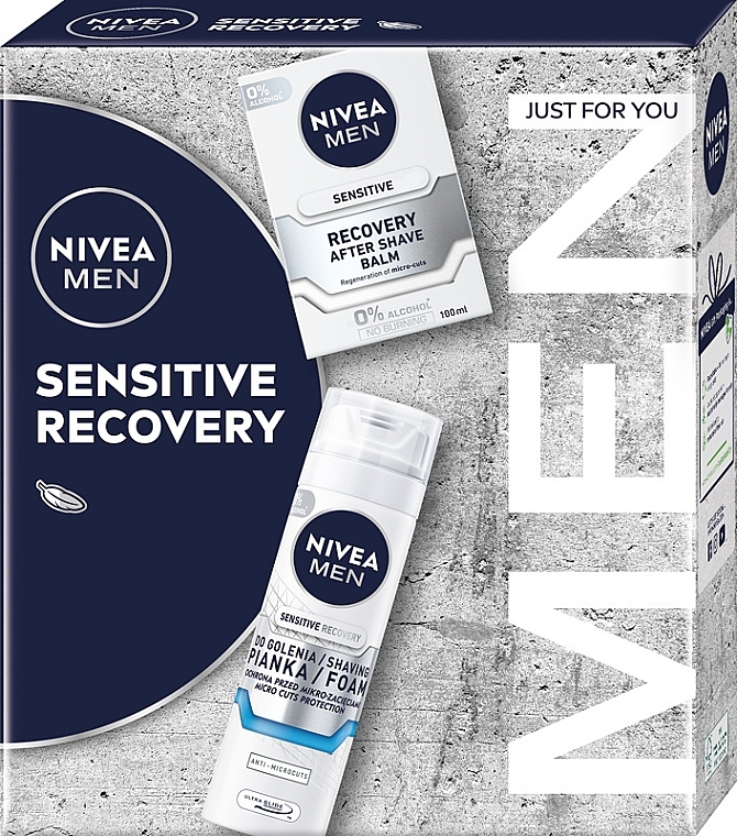 Pflegeset für Männer - NIVEA MEN Sensitive Recovery (Rasierschaum 200ml + After Shave Balsam 100ml)  — Bild N1