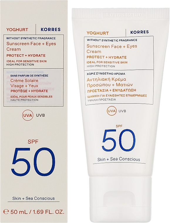 Sonnencreme für das Gesicht - Korres Yoghurt Sunscreen Face & Eyes Cream SPF50 — Bild N2