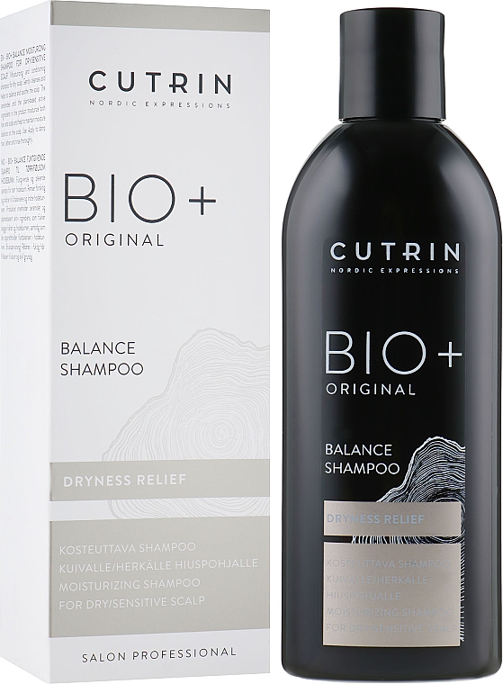 Feuchtigkeitsspendendes und balancierendes Shampoo für trockene und empfindliche Kopfhaut - Cutrin Bio+ Original Balance Shampoo — Bild N1