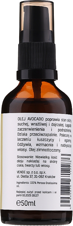 Beruhigendes Avocadoöl gegen Reizungen für Körper, Gesicht und Haar - NaturalME (mit Pumpenspender) — Bild N2