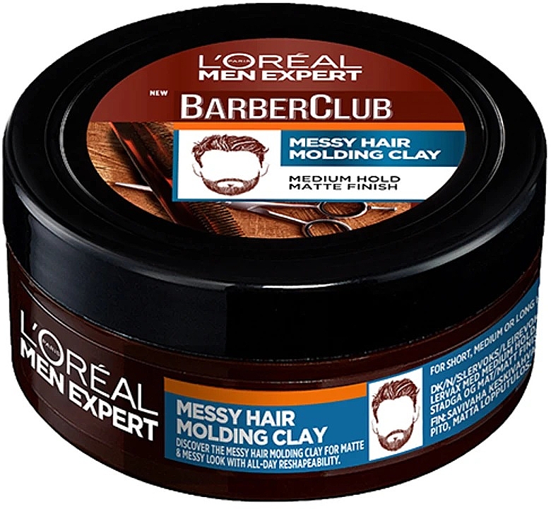 Tonerde für das Haar - L'Oreal Men Expert Extreme Barber Club Messy Hair Molding Clay — Bild N1