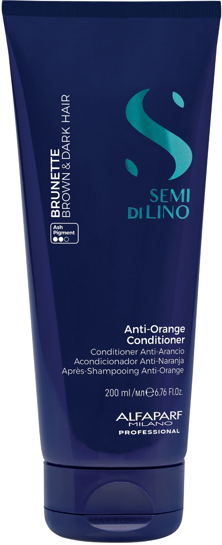 Haarspülung gegen Orangenstich für mittelbraunes bis braunes Haar - AlfaParf Milano Semi Di Lino Brunette Anti-Orange Conditioner — Bild 200 ml