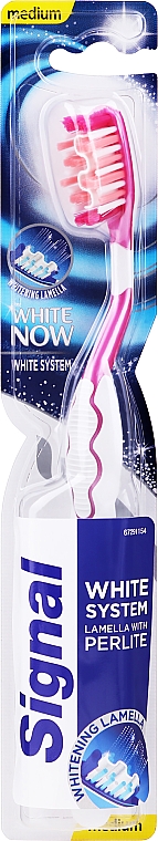 Zahnbürste mittel rosa - Signal White System Medium — Bild N1