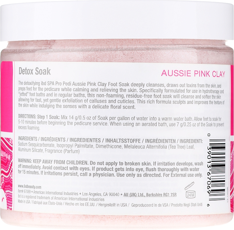 Detox Badesalz mit rosa Ton für trockene Füße - IBD Aussie Pink Clay Detox Soak — Bild N2