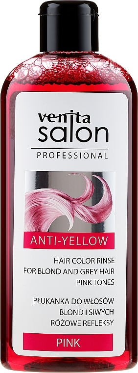 Rosa Tönungsspülung gegen Gelbstich für blondes und graues Haar - Venita Salon Anty-Yellow Blond & Grey Hair Color Rinse Pink — Bild N2