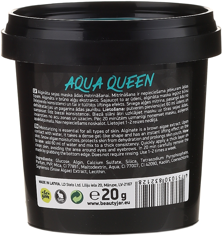 Feuchtigkeitsspendende Gesichtsmaske mit Algenextrakt - Beauty Jar Face Care Aqua Queen Rubber Mask — Bild N3