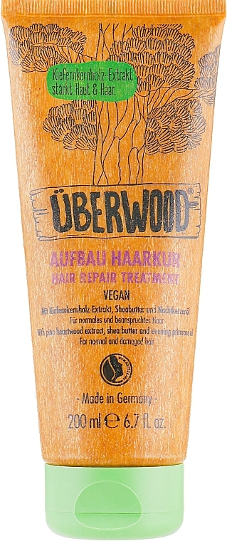 Regenerierende Haarmaske mit Kiefernkernholz-Extrakt, Sheabutter und Nachtkerzenöl - Uberwood Hair Repair Treatment — Bild N1