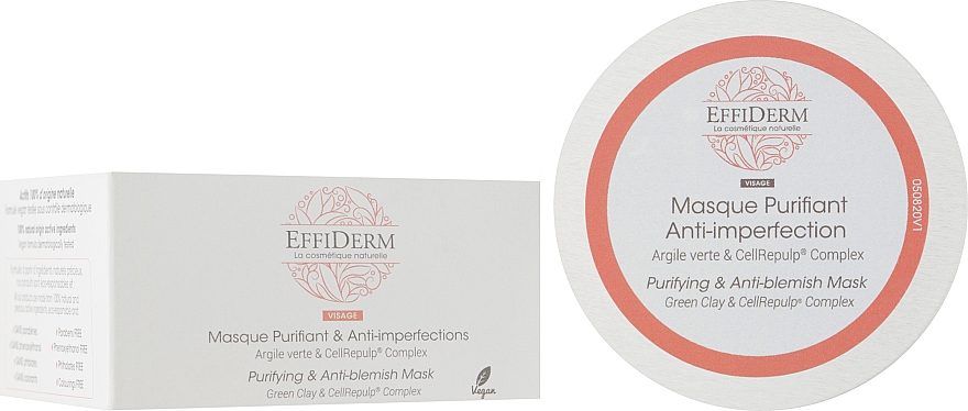 Gesichtsreinigungsmaske mit grüner Tonerde - EffiDerm Visage Masque Purifiant & Reequilibrant — Bild N2