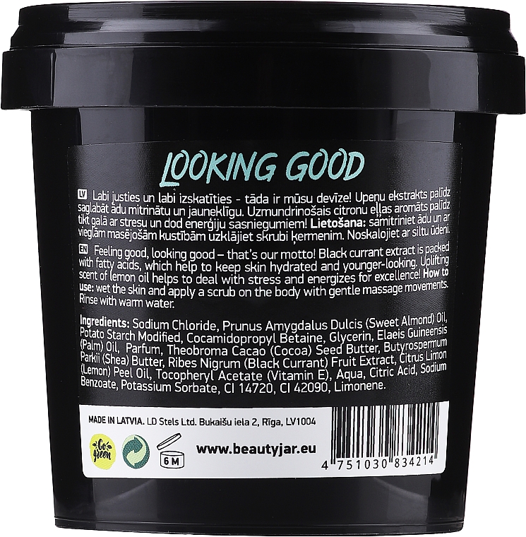 Körperpeeling mit Johannisbeerextrakt und Zitronenöl - Beauty Jar Looking Good Black Currant Extract Body Scrub — Bild N2