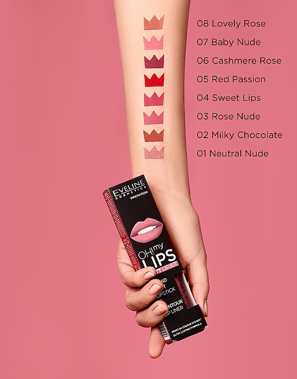Eveline Cosmetics Oh! My Lips (Lippenstift 4.5g + Lippenkonturenstift 1g) - Make-up Set — Foto N3
