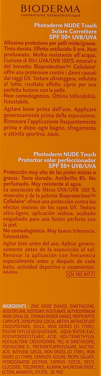 Sonnenschutzcreme für fettige und Mischhaut SPF 50 - Bioderma Photoderm Nude Touch SPF50+ — Bild N3