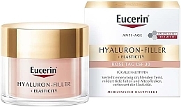 Düfte, Parfümerie und Kosmetik Anti-Aging-Gesichtscreme für den Tag - Eucerin Hyaluron Filler + Elasticity Rose Day Cream SPF30