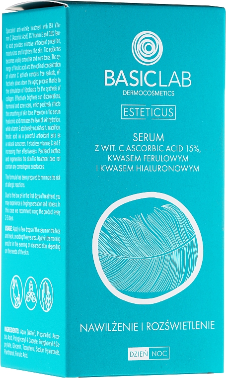 Aufhellendes Gesichtsserum mit Ascorbinsäure 15% - BasicLab Dermocosmetics Esteticus — Bild N4