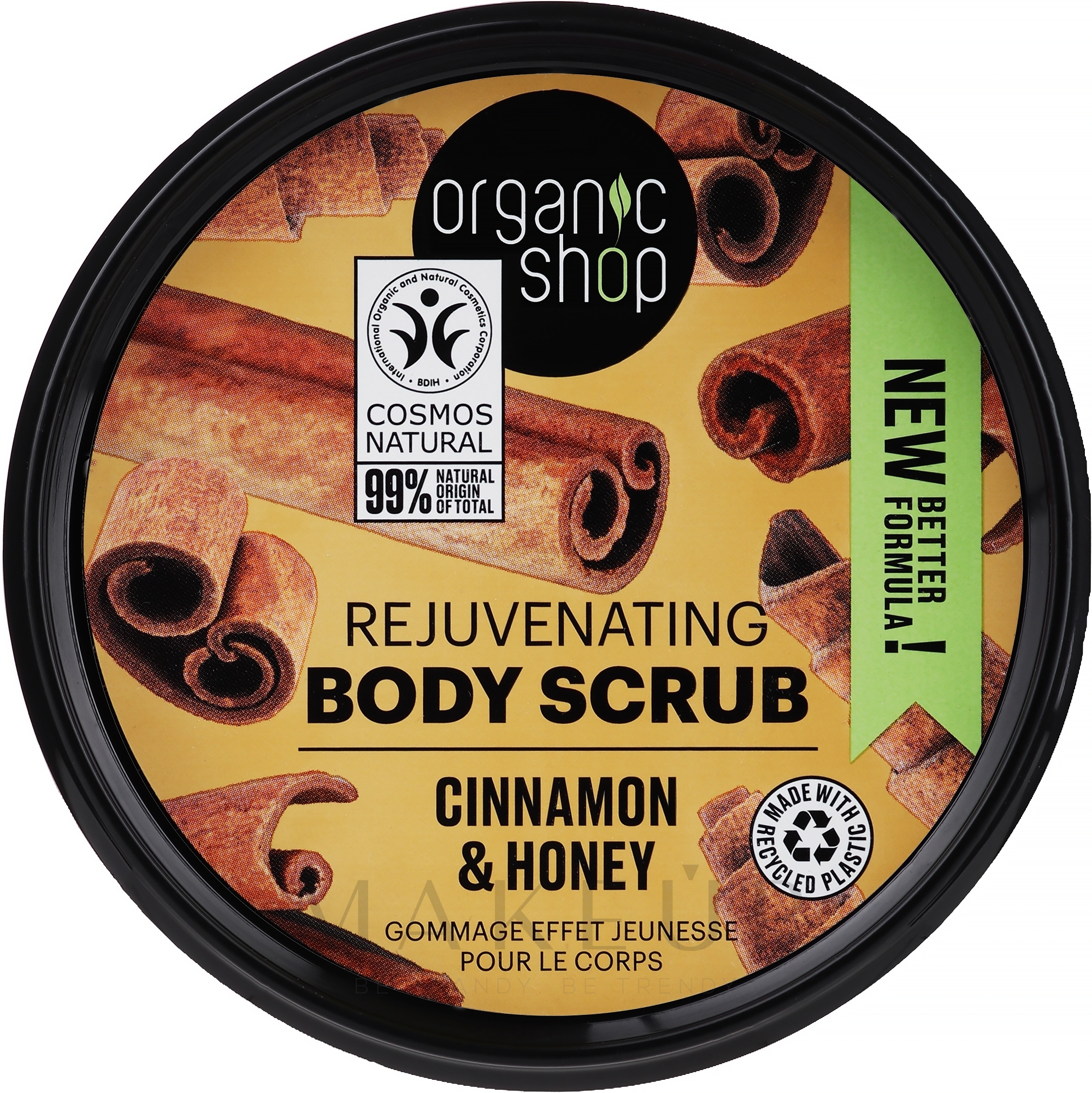 Körperpeeling mit Bio Zimtextrakt und Honig - Organic Shop Cinnamon & Honey Body Scrub — Bild 250 ml