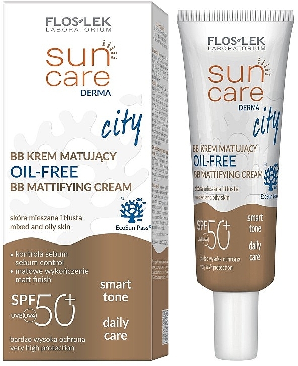 Mattierende BB-Creme - Floslek Sun Care Derma Oil-Free BB Mattifying Cream SPF 50 — Bild N1
