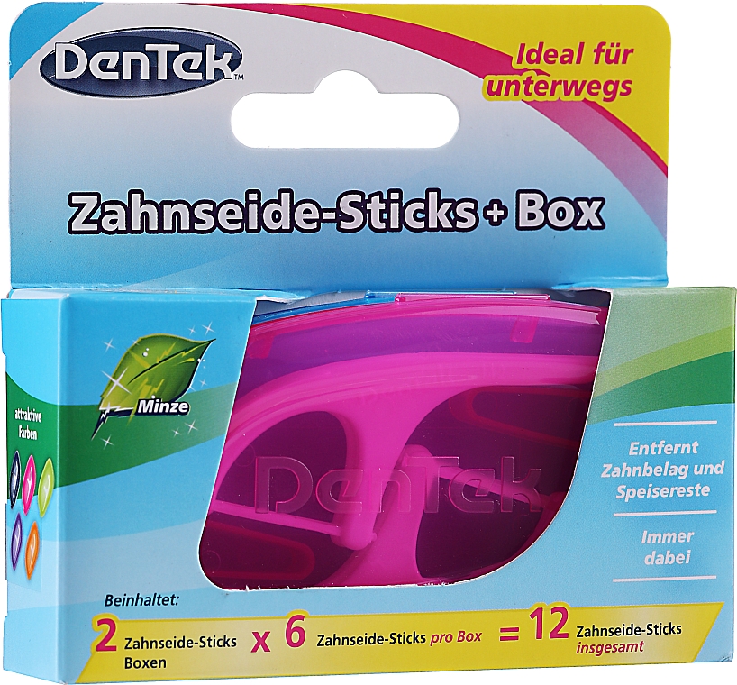 Zahnseide-Sticks + Box grün rose - Dentek Moulthwash Blast — Bild N1