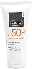 Getönte Sonnenschutzcreme - Ziaja Med Tinted Cream Natural SPF50+  — Bild N1