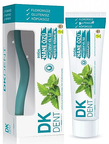 Zahnpasta mit Haarbürste - Dermokil DKDent Mint Extract Natural Toothpaste — Bild N1
