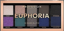 Düfte, Parfümerie und Kosmetik Lidschatten-Palette - Profusion Cosmetics Euphoria 10 Shades Eyeshadow Palette
