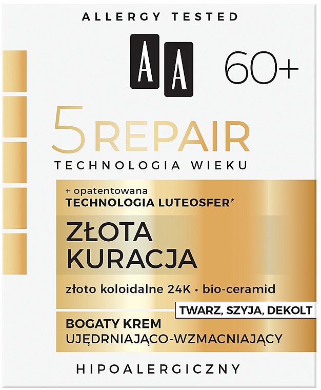 Anti-Falten Tagescreme mit Wildrosenöl 60+ - AA Age Technology 5 Repair Rich Day Cream 60+ — Bild N3