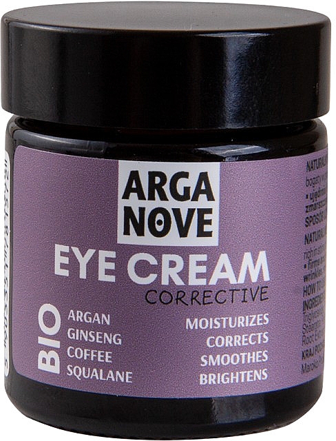 Feuchtigkeitsspendende und korrigierende Augencreme mit Arganöl, Kaffee und Ginseng - Arganove Eye Cream Corrective — Bild N1
