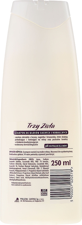Shampoo mit Ringelblumen-, Birken- und Schafgarbenextrakten - Savona Shampoo Three Herbs Of Calendula — Bild N2