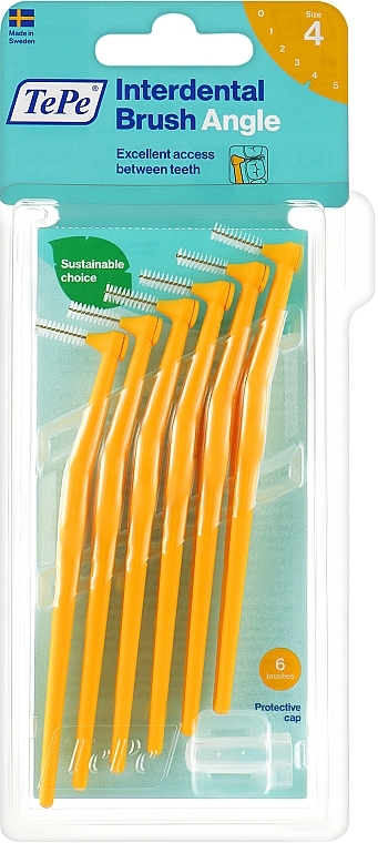 Interdentalbürsten gelb - TePe Interdental Brushes Angle Yellow 0,7mm — Bild N1