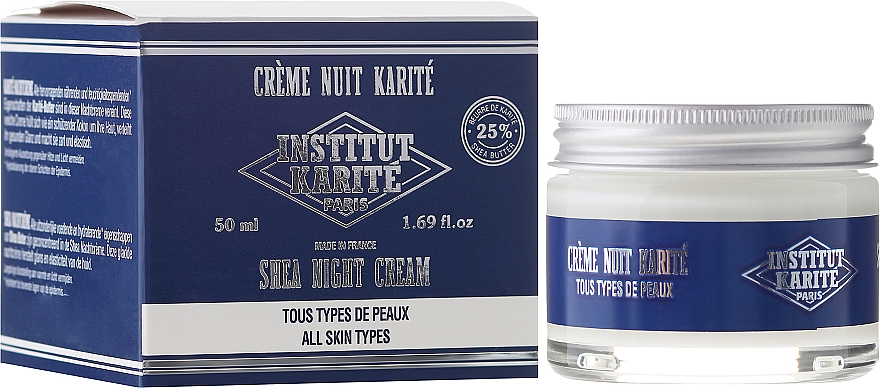 Pflegende und feuchtigkeitsspendende Nachtcreme mit Sheabutter - Institut Karite Shea Night Cream — Bild N1