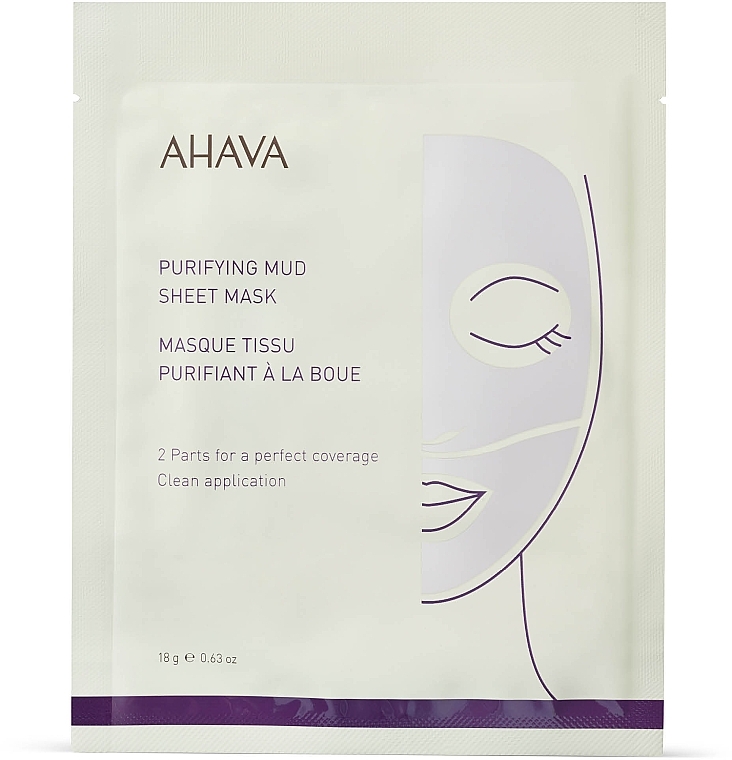 Reinigende Tuchmaske für das Gesicht mit Schlamm - Ahava Purifying Mud Sheet Mask — Bild N1