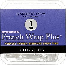 Nageltips French Wrap - Dashing Diva French Wrap Plus White 50 Tips Size 1 — Bild N1