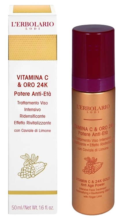 Gesichtsemulsion mit Vitamin C und 24 Karat Gold  - L'Erbolario Vitamin C And 24K Gold Anti Age Power  — Bild N1