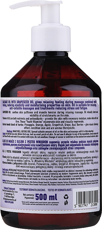 Regenerierendes Massageöl mit Traubenkernöl - Eco U Grapeseed Massage Oil — Bild N2