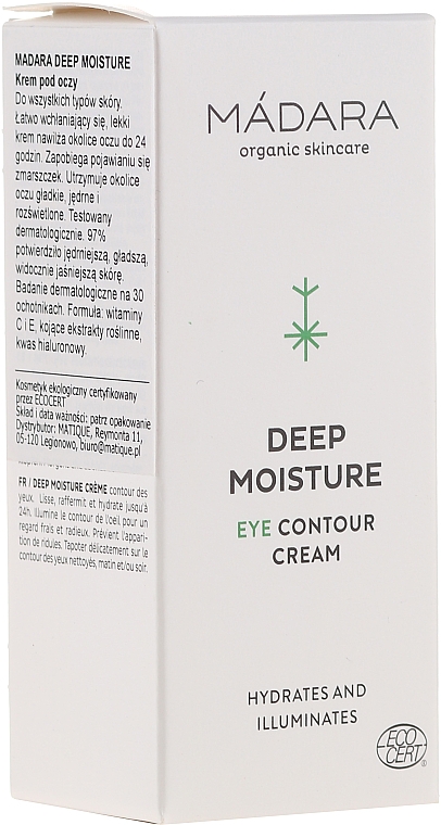 Feuchtigkeitsspendende Augenkonturcreme - Madara Cosmetics Eye Contour Cream  — Bild N2