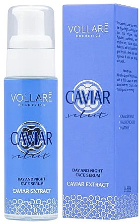 Verjüngendes Gesichtsserum mit schwarzem Kaviar - Vollare Cosmetics Caviar Extract Day And Night Face Serum — Bild N1