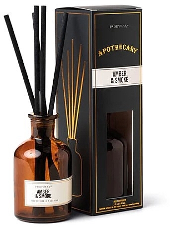 Raumerfrischer - Paddywax Apothecary Glass Reed Diffuser Amber & Smoke — Bild N1