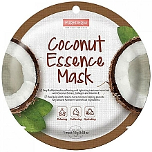 Düfte, Parfümerie und Kosmetik Feuchtigkeitsspendende Gesichtsmaske mit Kokosnussextrakt, Kollagen und Vitamin E - Purederm Coconut Essence Mask