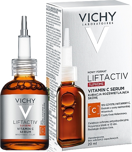 Anti-Aging Gesichtsserum mit 15% purem Vitamin C, Vitamin E, Pycnogenol und Hyaluronsäure - Vichy Liftactiv Supreme Vitamin C Serum — Bild N2