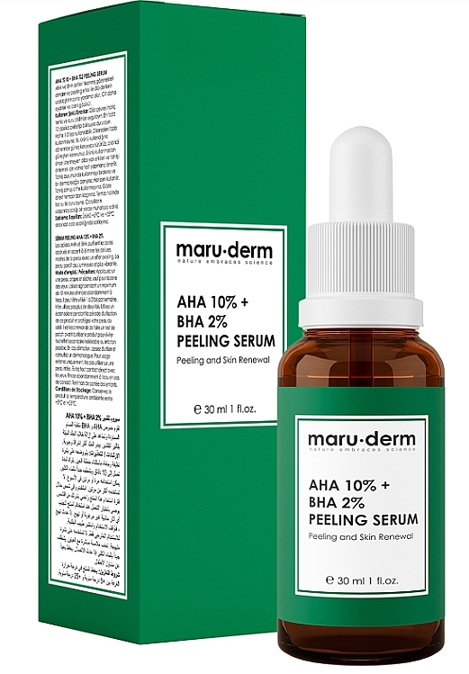 Peeling-Serum für das Gesicht mit AHA 10% und BHA 2% - Maruderm Cosmetics AHA 10% + BHA 2% Peeling Serum  — Bild N1