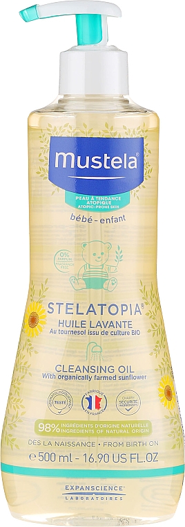 Reinigungsöl für Babys mit Bio Sonnenblumenextrakt - Mustela Sunflower Cleansing Oil — Bild N1