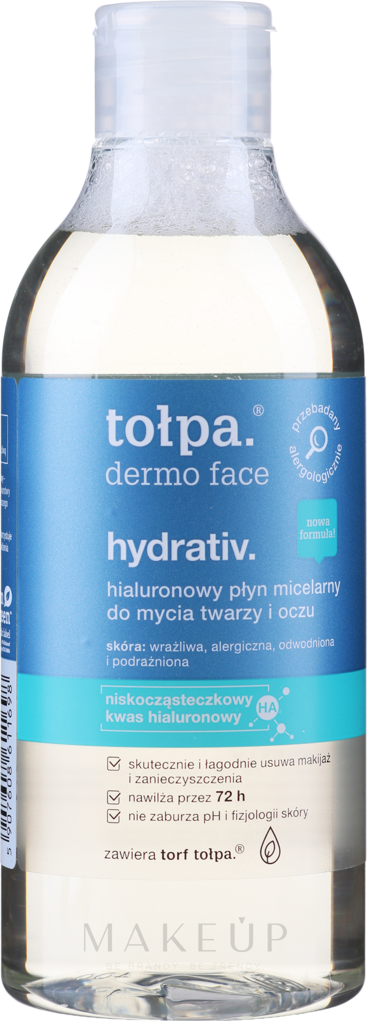 Mizellenlotion zum Abschminken für Gesicht und Augen - Tolpa Dermo Face Hydrativ Face And Eye Micellar Fluid — Bild 400 ml