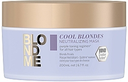 Neutralisierende Haarmaske für unerwünschte warme und gelbe Blondtöne - Schwarzkopf Professional Blondme Cool Blondes Neutralizing Mask — Bild N1