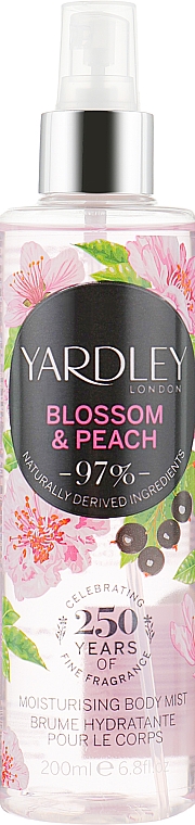 Feuchtigkeitsspendender parfümierter Körpernebel - Yardley Blossom & Peach Moisturising Fragrance Body Mist — Bild N1