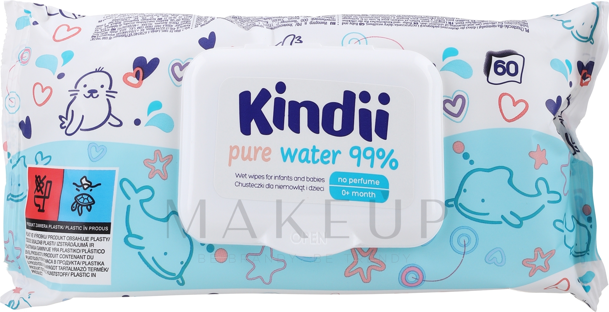 Feuchttücher für Babys 60 St. - Kindii Pure Water 99% — Bild 60 St.
