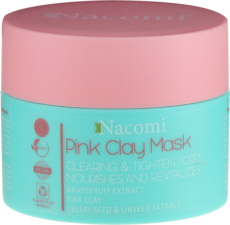 Straffende Gesichtsmaske mit rosa Ton - Nacomi Pink Clay Mask — Bild N1
