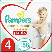 Düfte, Parfümerie und Kosmetik Windelhöschen Premium Care Pants 4 (9-15 kg) 58 St. - Pampers 